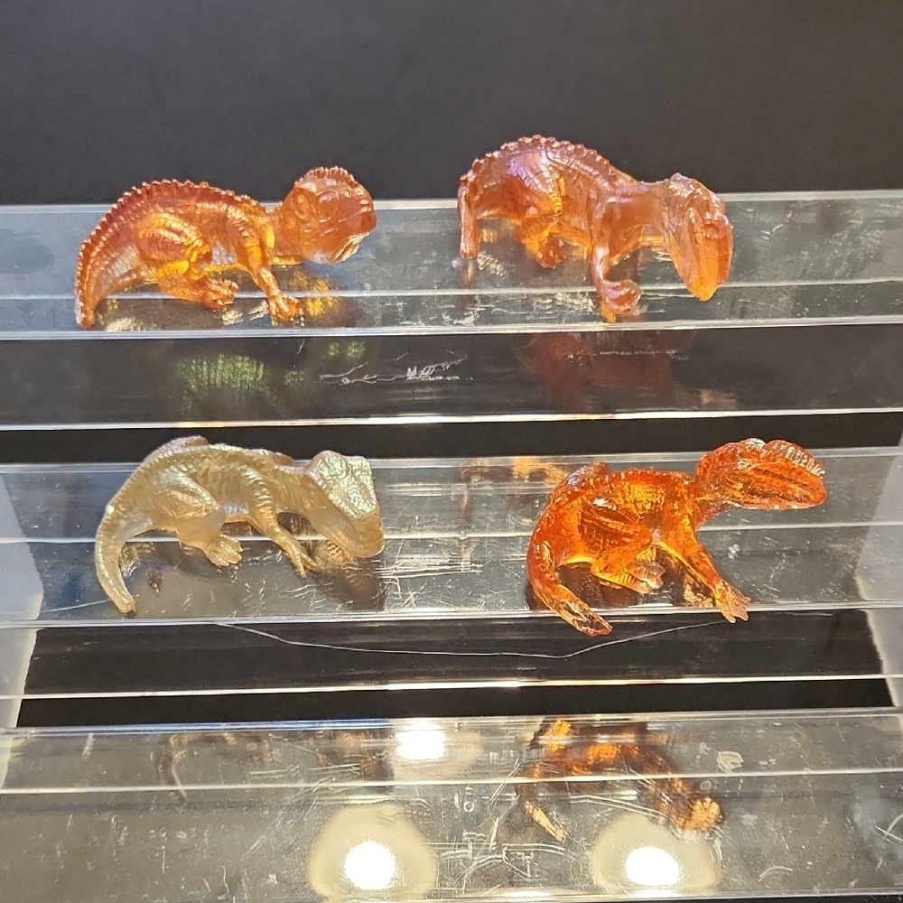 Reptile Figurine Set - Orange and Gold